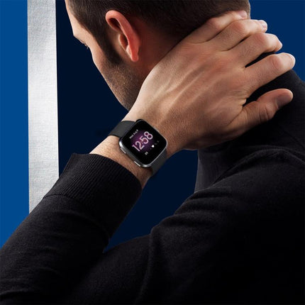 For Fitbit Versa 2 / Versa / Versa Lite xDfind Rivet Buckle Solid Color Silicone Watch Band, L