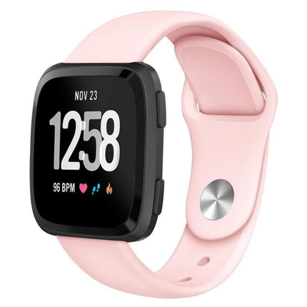 For Fitbit Versa 2 / Versa / Versa Lite xDfind Rivet Buckle Solid Color Silicone Watch Band, L