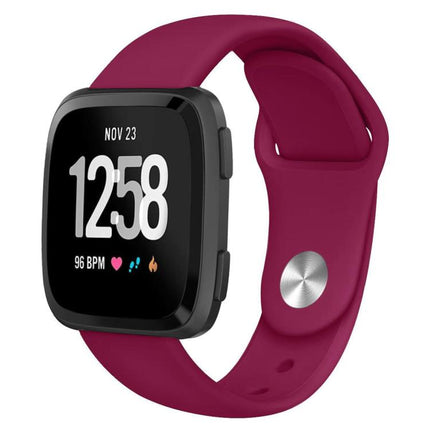 For Fitbit Versa 2 / Versa / Versa Lite xDfind Rivet Buckle Solid Color Silicone Watch Band, L