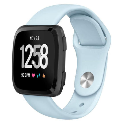 For Fitbit Versa 2 / Versa / Versa Lite xDfind Rivet Buckle Solid Color Silicone Watch Band, L