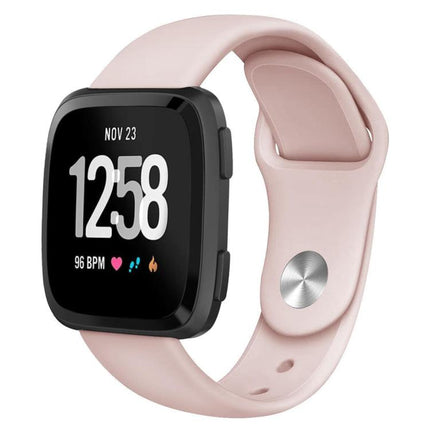 For Fitbit Versa 2 / Versa / Versa Lite xDfind Rivet Buckle Solid Color Silicone Watch Band, L