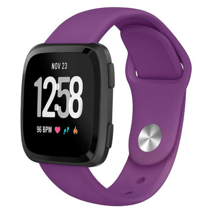 For Fitbit Versa 2 / Versa / Versa Lite xDfind Rivet Buckle Solid Color Silicone Watch Band, L