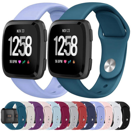 For Fitbit Versa 2 / Versa / Versa Lite xDfind Rivet Buckle Solid Color Silicone Watch Band, S
