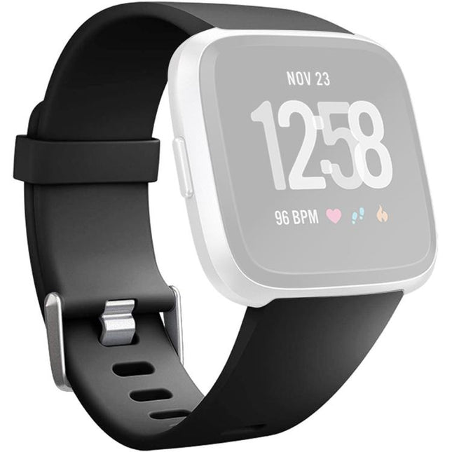 For Fitbit Versa 2 / Versa / Versa Lite xDfind Flat Holes Solid Color Silicone Watch Band, S, L