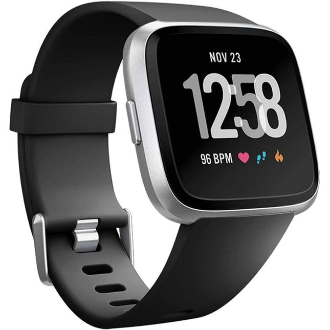 For Fitbit Versa 2 / Versa / Versa Lite xDfind Flat Holes Solid Color Silicone Watch Band, S, L