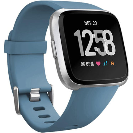 For Fitbit Versa 2 / Versa / Versa Lite xDfind Flat Holes Solid Color Silicone Watch Band, S, L
