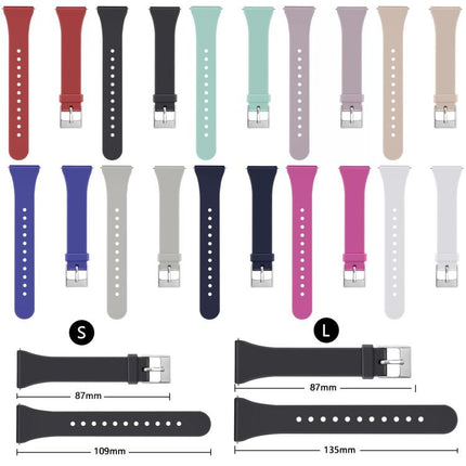For Fitbit Versa 2 / Versa / Versa Lite xDfind Silver Buckle Slim Solid Color Silicone Watch Band, S, L