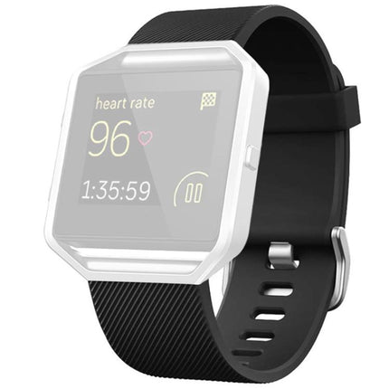 For Fitbit Blaze xDfind Steel Buckle Diagonal Texture Solid Color Silicone Watch Band, S, L