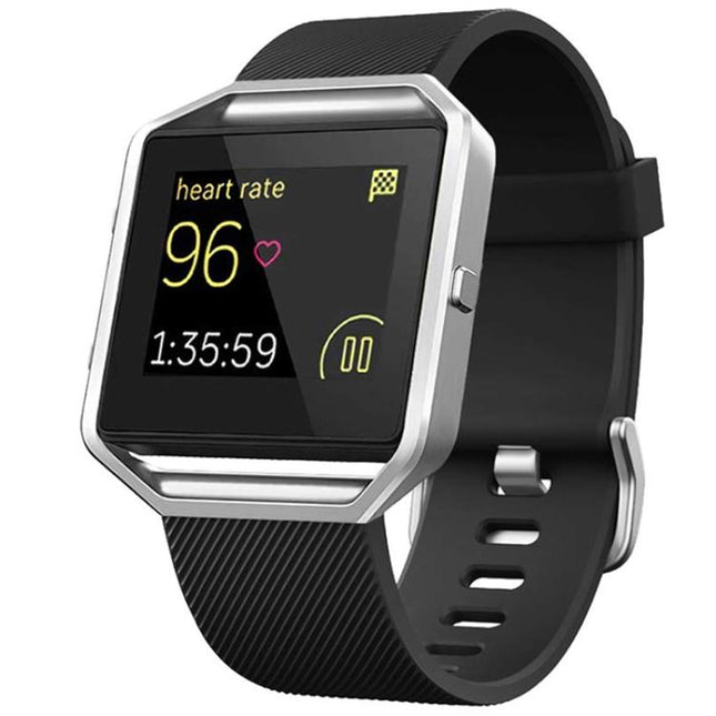 For Fitbit Blaze xDfind Steel Buckle Diagonal Texture Solid Color Silicone Watch Band, S, L