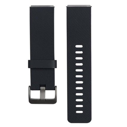 For Fitbit Blaze xDfind Steel Buckle Diagonal Texture Solid Color Silicone Watch Band, S, L