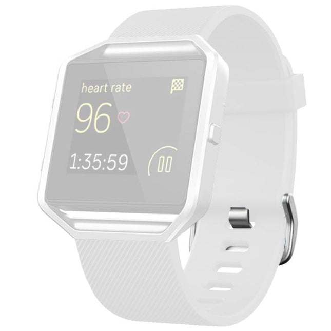 For Fitbit Blaze xDfind Steel Buckle Diagonal Texture Solid Color Silicone Watch Band, S, L