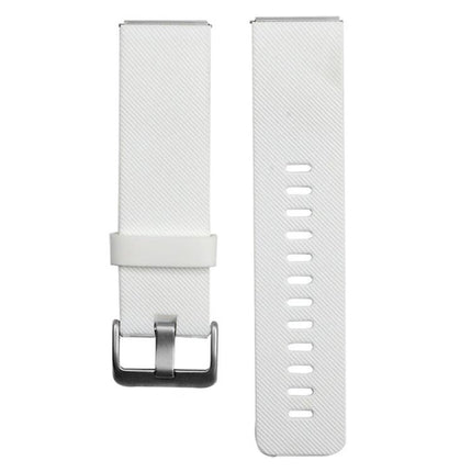 For Fitbit Blaze xDfind Steel Buckle Diagonal Texture Solid Color Silicone Watch Band, S, L