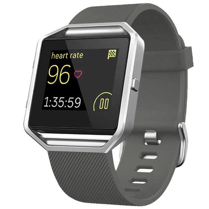 For Fitbit Blaze xDfind Steel Buckle Diagonal Texture Solid Color Silicone Watch Band, S, L