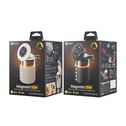 WK WP-U179 Qisone 5 in 1 15W Wireless Charging Bluetooth Speaker with Night Light