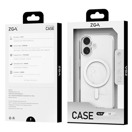 ZGA Magsafe Metal Buttons Clear PC Hybrid TPU Phone Case, For iPhone 18 Pro, For iPhone 18 Pro Max, For iPhone 17 Pro Max, For iPhone 17 Pro, For iPhone 17, For iPhone Air