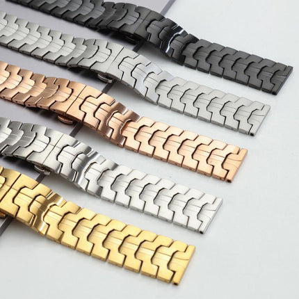 xDfind Butterfly Buckle Stainless Steel Watch Band, 22mm