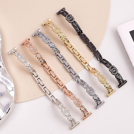 xDfind Thin Bracelet Diamond Metal Stainless Steel Watch Band, 14mm