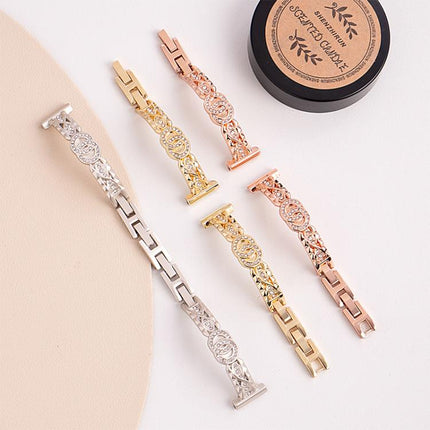 xDfind Thin Bracelet Diamond Metal Stainless Steel Watch Band, 14mm