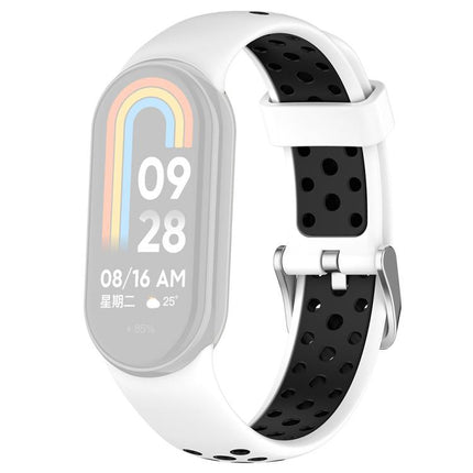 xDfind Metal Plug Two Color Silicone Watch Band, For Xiaomi Smart Band 10 / 9 / 8