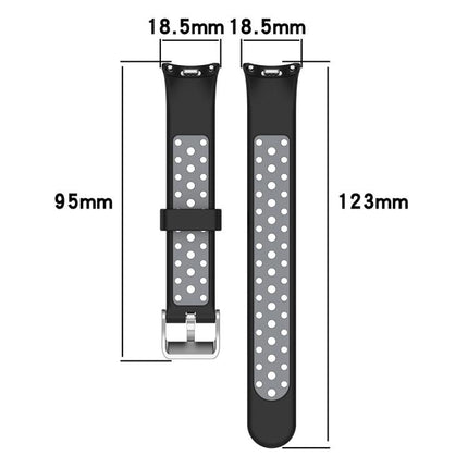 xDfind Metal Plug Two Color Silicone Watch Band, For Xiaomi Smart Band 10 / 9 / 8