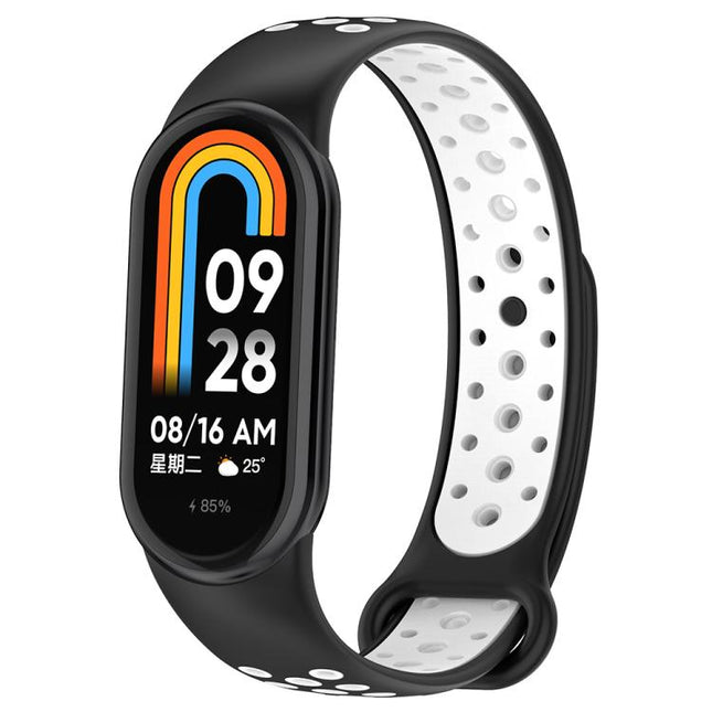 xDfind Reverse Buckle Two Color Silicone Sports Watch Band, For Xiaomi Smart Band 10 / 9 / 8