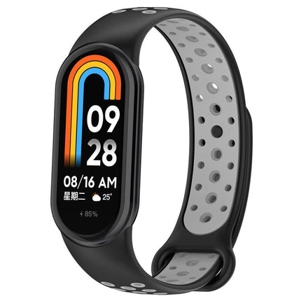 xDfind Reverse Buckle Two Color Silicone Sports Watch Band, For Xiaomi Smart Band 10 / 9 / 8