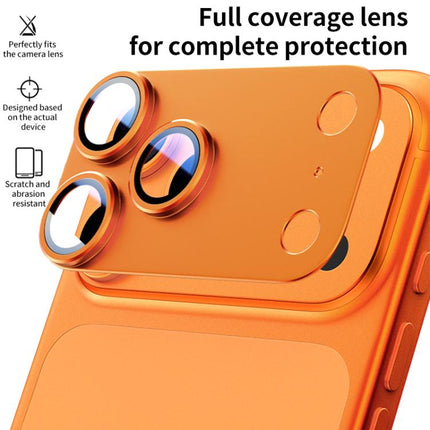 XDcase Armor Full-Coverage Frosted Metal Camera Lens Ring Film, For iPhone 17 Pro Max, For iPhone 17 Pro