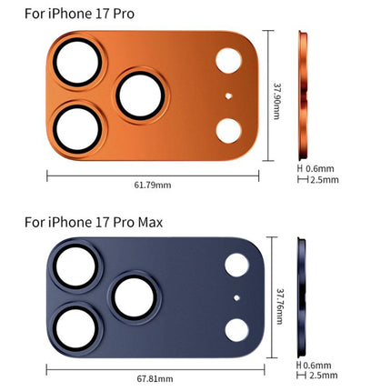 XDcase Armor Full-Coverage Frosted Metal Camera Lens Ring Film, For iPhone 17 Pro Max, For iPhone 17 Pro