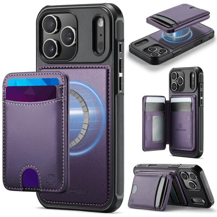 JEEHOOD J10 Flip Card Bag MagSafe Split RFID Leather Phone Case, For iPhone 18 Pro, For iPhone 18 Pro Max, For iPhone 17e / 16e, For iPhone 17 Pro Max