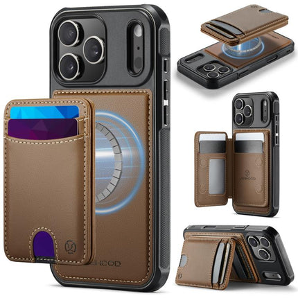 JEEHOOD J10 Flip Card Bag MagSafe Split RFID Leather Phone Case, For iPhone 18 Pro, For iPhone 18 Pro Max, For iPhone 17e / 16e, For iPhone 17 Pro Max