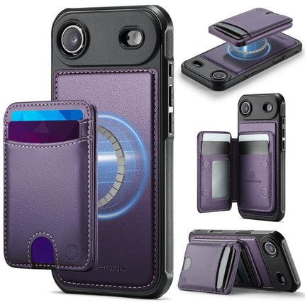 JEEHOOD J10 Flip Card Bag MagSafe Split RFID Leather Phone Case, For iPhone 17 Pro, For iPhone 17, For iPhone Air, For iPhone 16 Pro Max