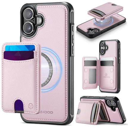 JEEHOOD J10 Flip Card Bag MagSafe Split RFID Leather Phone Case, For iPhone 16 Pro, For iPhone 16 Plus, For iPhone 16, For iPhone 15 Pro Max