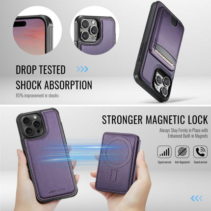 JEEHOOD J10 Flip Card Bag MagSafe Split RFID Leather Phone Case, For iPhone 13 Pro, For iPhone 13, For iPhone 12, For iPhone 12 Pro Max