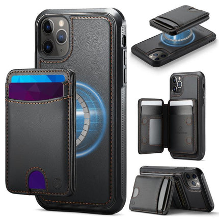 JEEHOOD J10 Flip Card Bag MagSafe Split RFID Leather Phone Case, For iPhone 12 Pro, For iPhone 11 Pro Max, For iPhone 11, For iPhone 11 Pro
