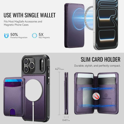 JEEHOOD J10 Flip Card Bag MagSafe Split RFID Leather Phone Case, For iPhone 18 Pro, For iPhone 18 Pro Max, For iPhone 17e / 16e, For iPhone 17 Pro Max