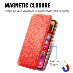 Blooming Mandala Embossed Pattern Magnetic Horizontal Flip Leather Case with Holder & Card Slots & Wallet, For iPhone 11 Pro, For iPhone 11, For iPhone 11 Pro Max