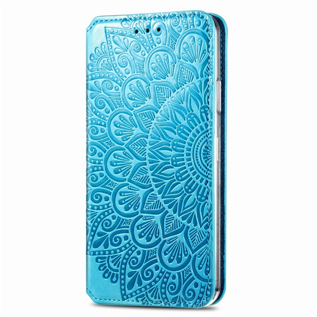 Magnetische horizontale Klapphülle aus Leder mit blühendem Mandala-Prägemuster, Halter, Kartenfächern und Geldbörse, für iPhone 11 Pro, für iPhone 11, für iPhone 11 Pro Max