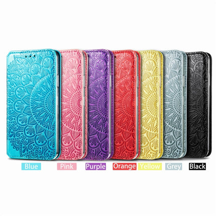 Blooming Mandala Embossed Pattern Magnetic Horizontal Flip Leather Case with Holder & Card Slots & Wallet, For iPhone 11