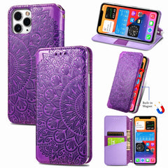 Blooming Mandala Embossed Pattern Magnetic Horizontal Flip Leather Case with Holder & Card Slots & Wallet, For iPhone 11 Pro, For iPhone 11, For iPhone 11 Pro Max