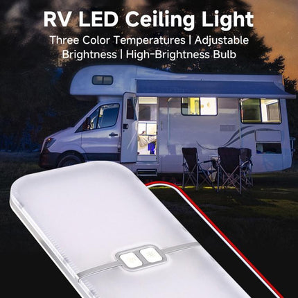 12-30V RV Light 3-Color Temperature Rotary Button Dimming Roof Light, FC03