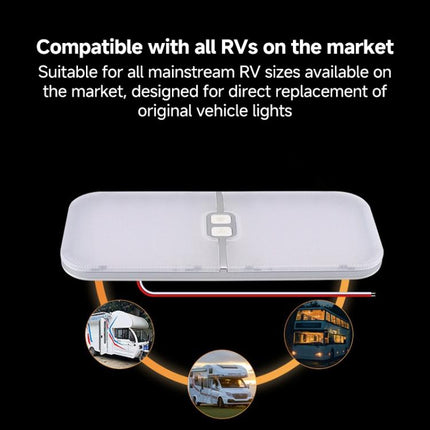 12-30V RV Light 3-Color Temperature Rotary Button Dimming Roof Light, FC03