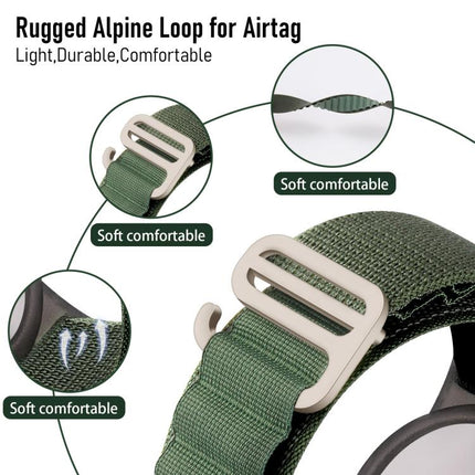 xDfind Silver Buckle Loop Nylon Band Style Anti-lost Tracker Protective Cover, For AirTag 2nd Gen / AirTag 1st Gen