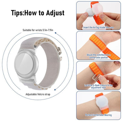 xDfind Silver Buckle Loop Nylon Band Style Anti-lost Tracker Protective Cover, For AirTag 2nd Gen / AirTag 1st Gen
