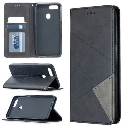 Prismatic Invisible Magnetic Horizontal Flip Leather Case with Holder & Card Slots & Photo Frame, For OPPO A5