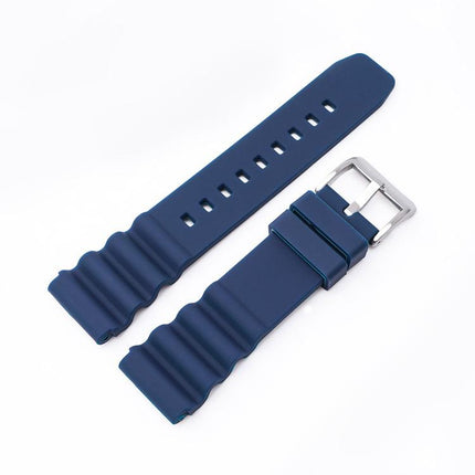 xDfind Silver Buckle Silicone Watch Band, 20mm, 22mm
