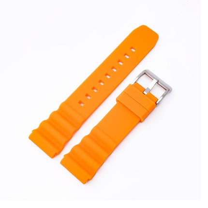 xDfind Silver Buckle Silicone Watch Band, 20mm, 22mm