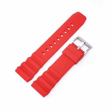 xDfind Silver Buckle Silicone Watch Band, 20mm, 22mm