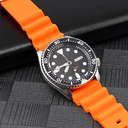 xDfind Silver Buckle Silicone Watch Band, 20mm, 22mm