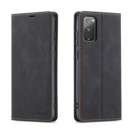 Forwenw Dream Series - Funda de cuero con tapa horizontal con borde de aceite magnético, ranura para tarjetas, soporte, marco de fotos y billetera, para iPhone 12 mini, iPhone 12/12 Pro, iPhone 12 Pro Max, Samsung Galaxy S20 FE