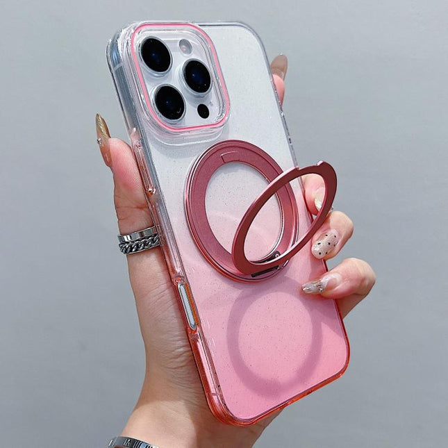 Transparent Gradient 360 Degree Rotation Holder MagSafe Phone Case, For iPhone 17 Pro Max, For iPhone 17 Pro, For iPhone 17, For iPhone Air, For iPhone 16 Pro Max, For iPhone 16 Pro
